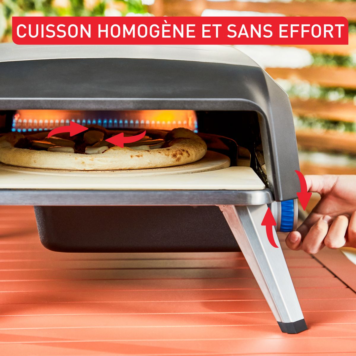 Four à pizza gaz Pronto JM412010  pizza 30 cm préchauffage 15 min, jusqu'à 400°C couleur unique, TEFAL