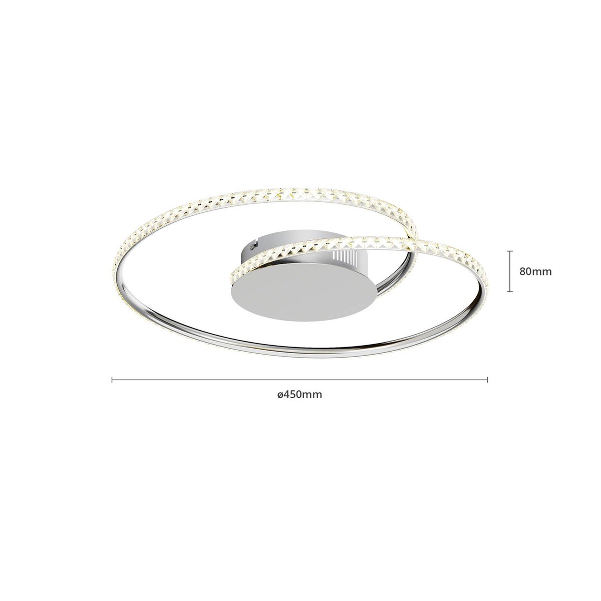 Plafonnier en métal moderneLED, Joline chrome, transparent, LINDBY