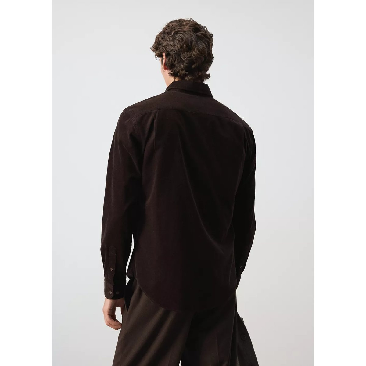 Chemise velours milleraies classic-fit chocolat, MANGO MAN