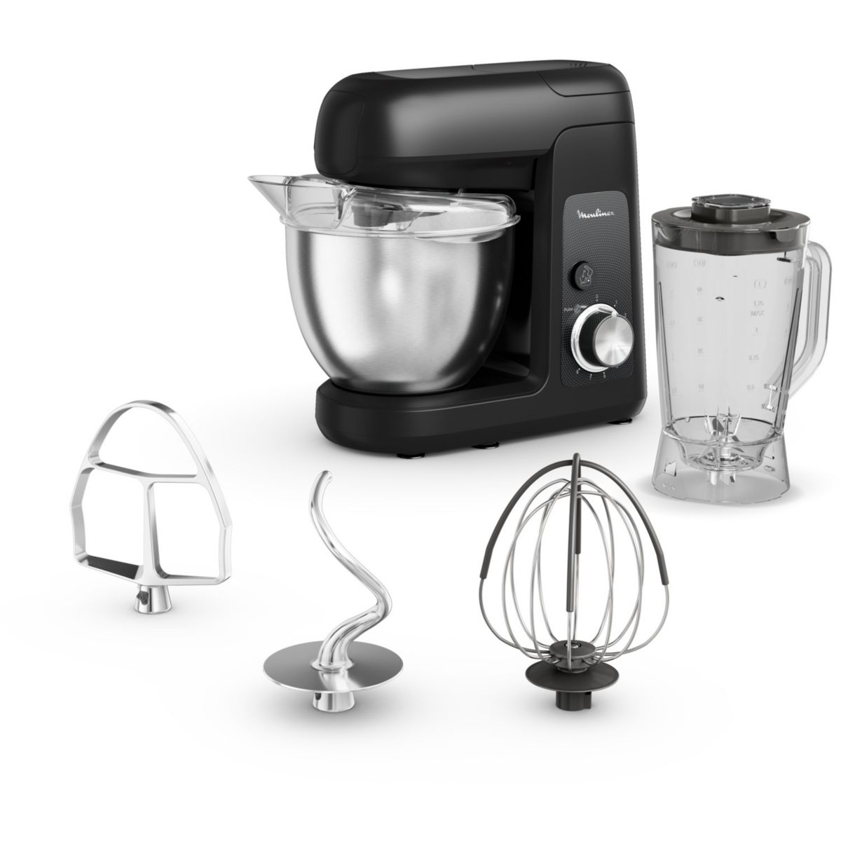 Robot pâtissier Bake Partner + blender QA521810 couleur unique, MOULINEX