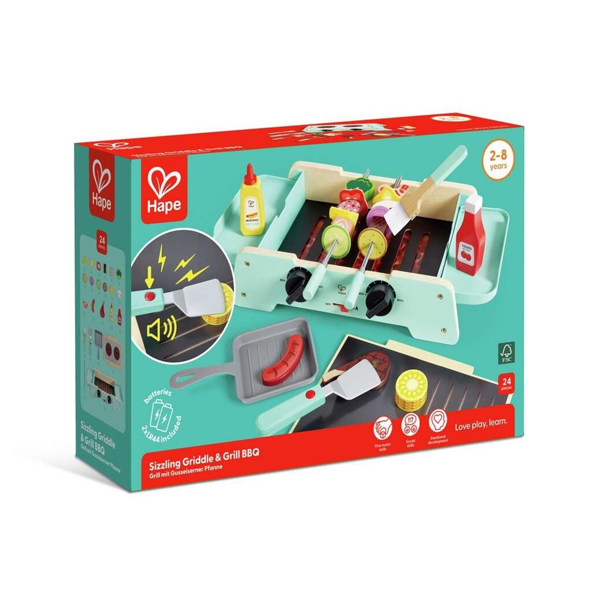 Set de barbecue et plancha multicolore, HAPE