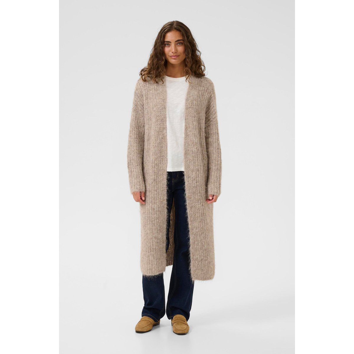 Cardigan à tricot beige normad melange, CULTURE