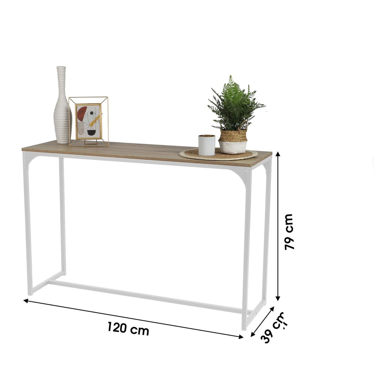 Console avec structure en métal design industriel CASA BLANCA beige, TOILINUX