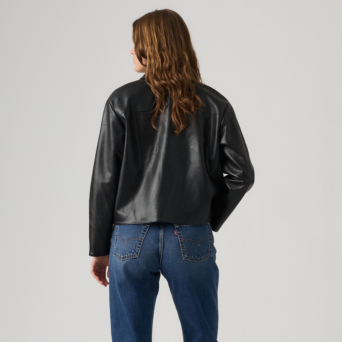 Manteau court boutonné, col polo noir, LEVI'S
