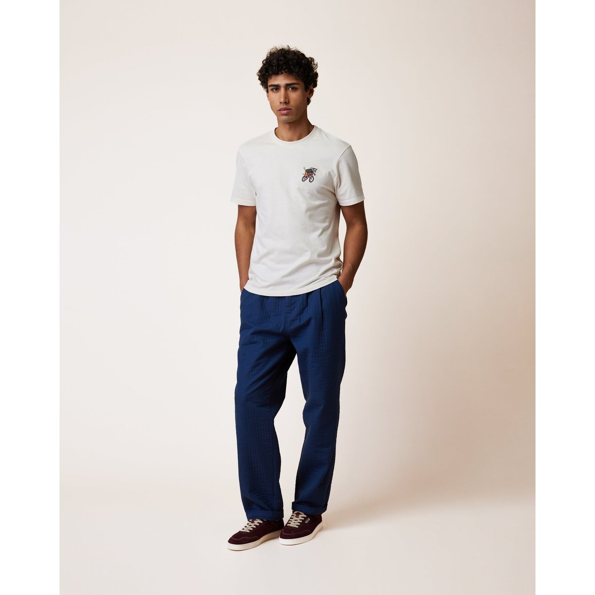 Chino en toile bleu foncé, FAGUO