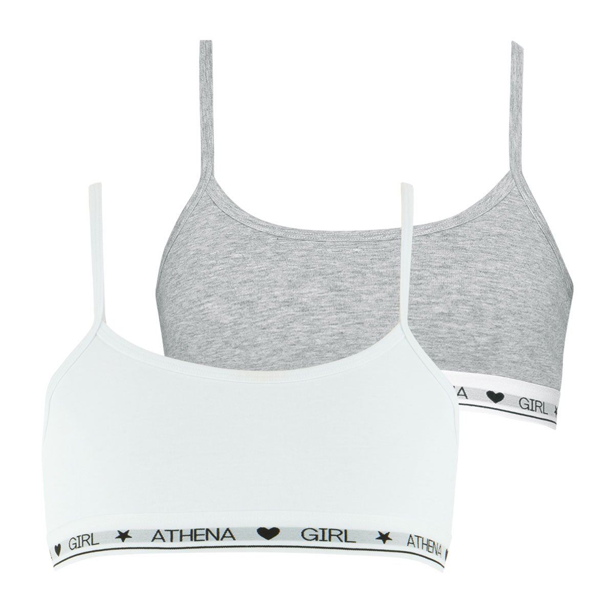Lot de 2 brassières  COTON ULTRA DOUX mure-gris, ATHENA