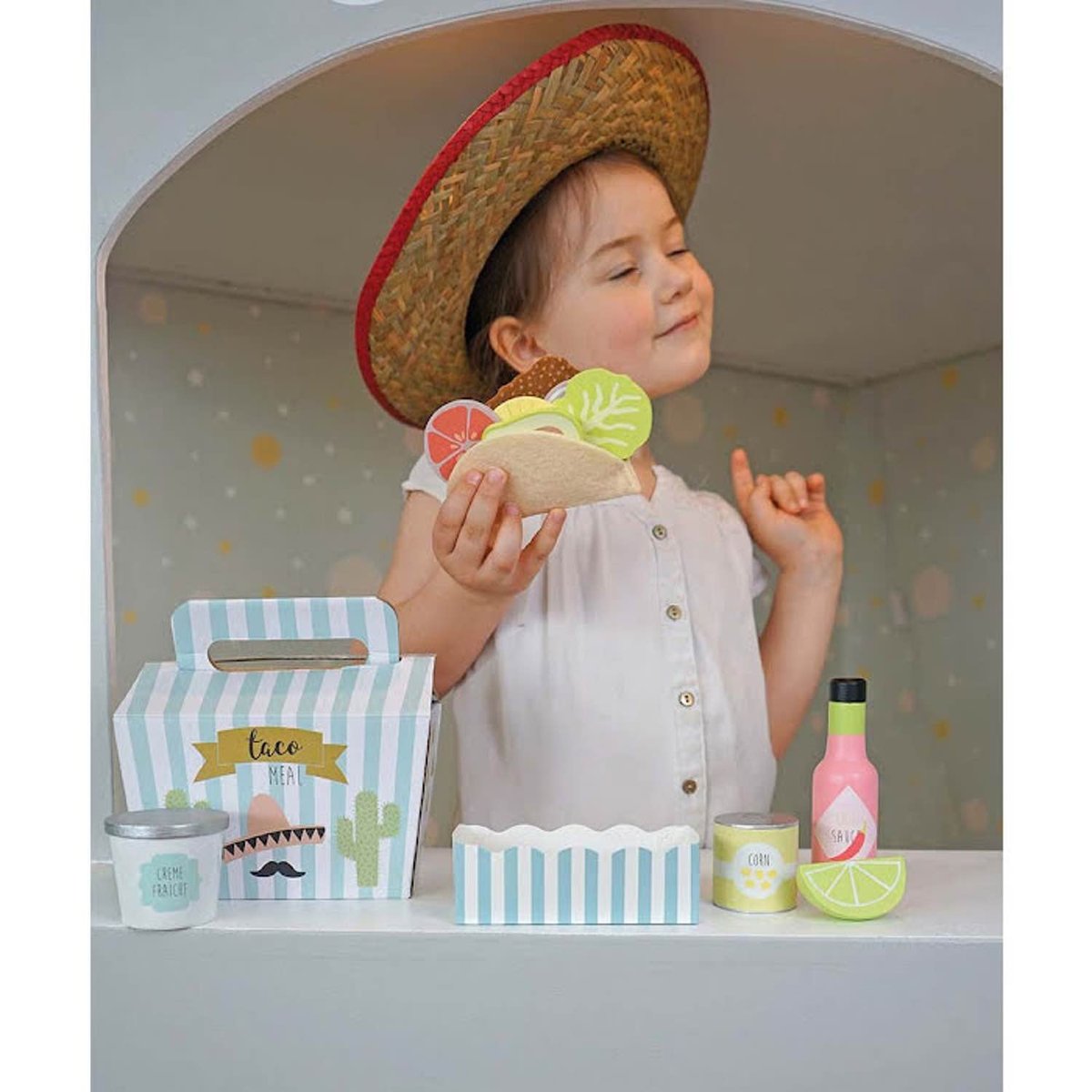 Dinette jouet en bois set tacos multicolore, JABADABADO