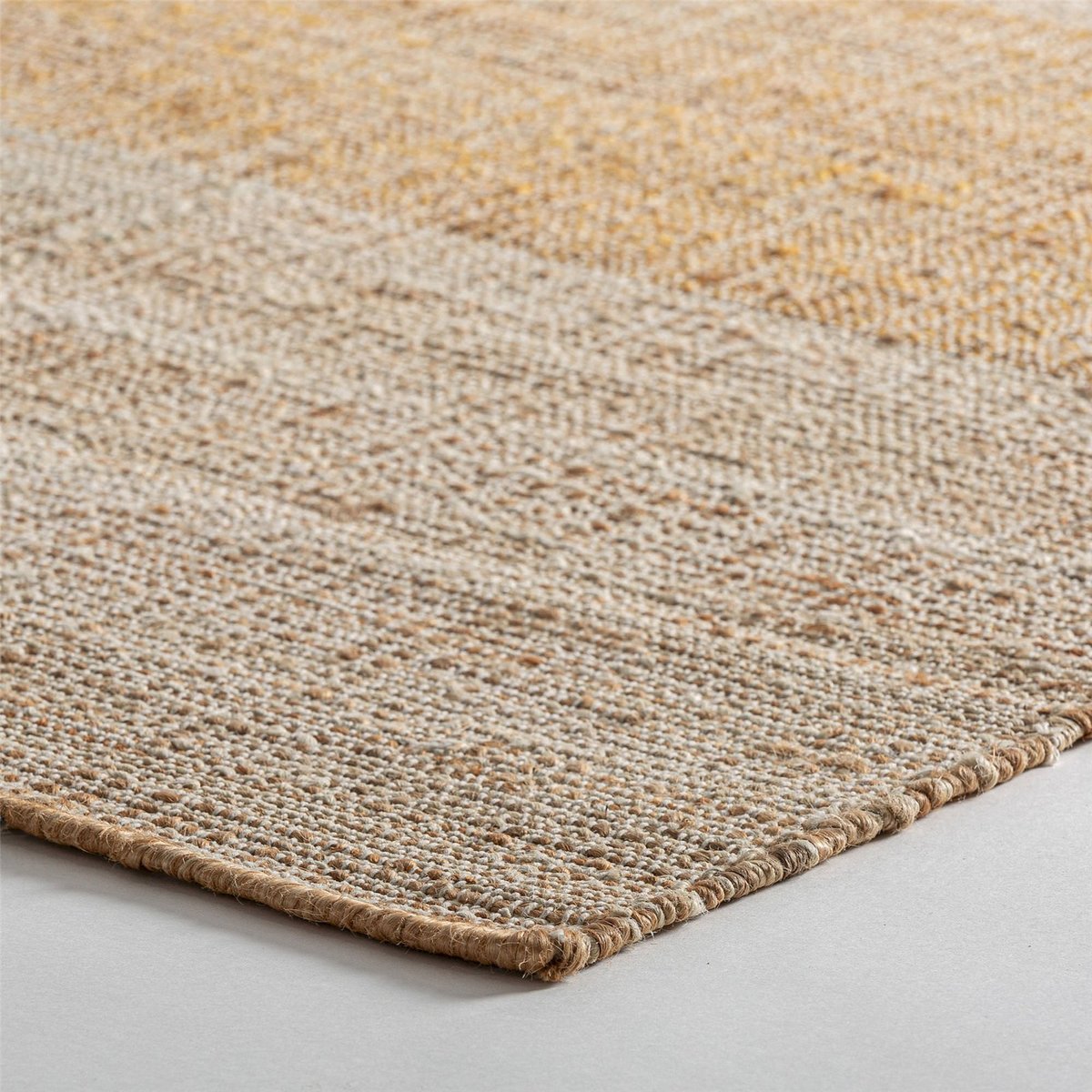 Tapis en jute tissé à plat, Style classique gris clair effet naturel, RECOLLECTION