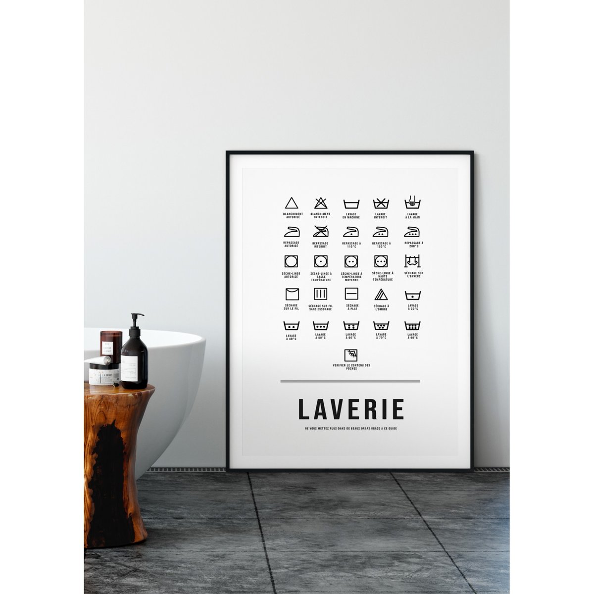 Affiche Laverie blanc, L'AFFICHERIE