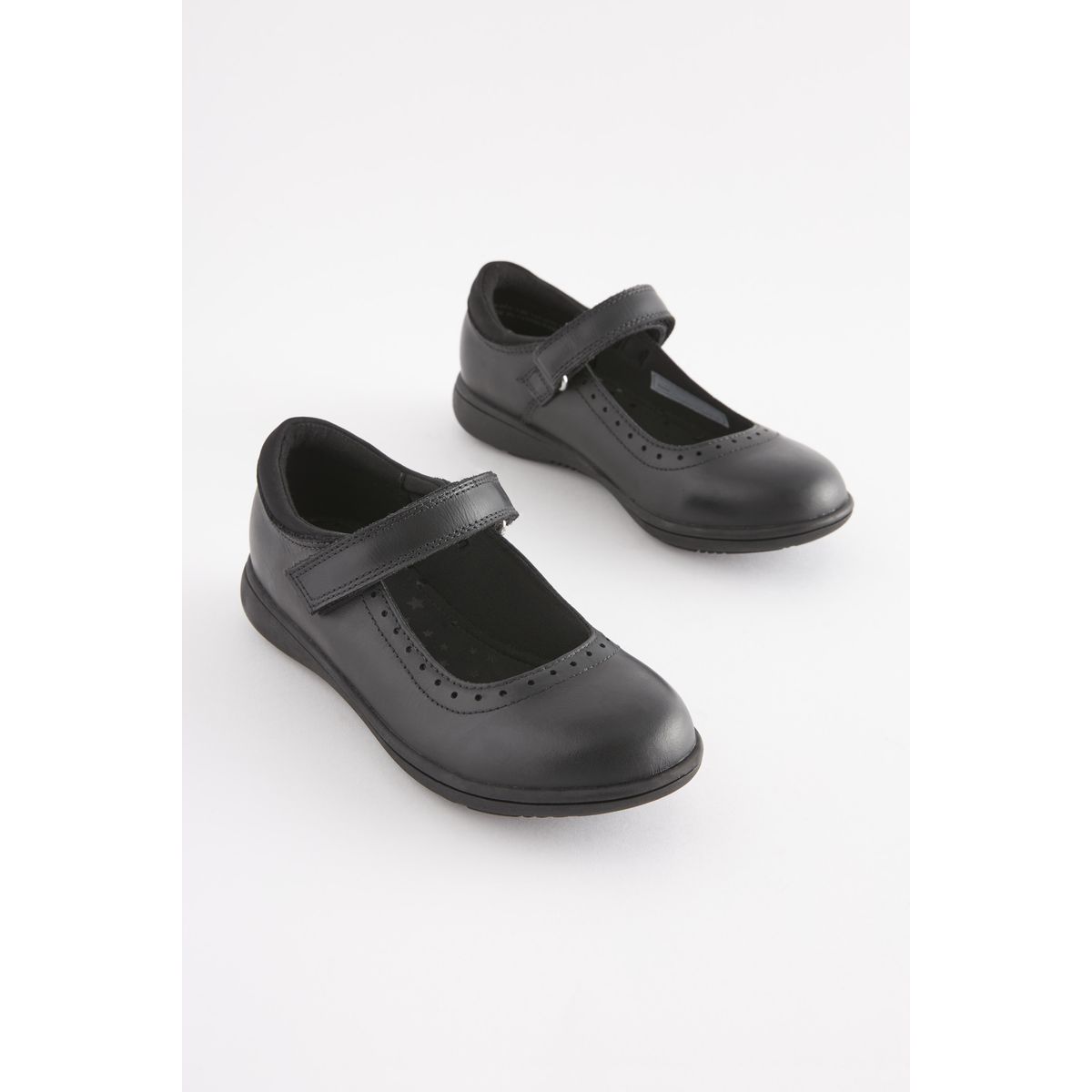 Babies d'école en cuir style richelieu bleu marine, NEXT