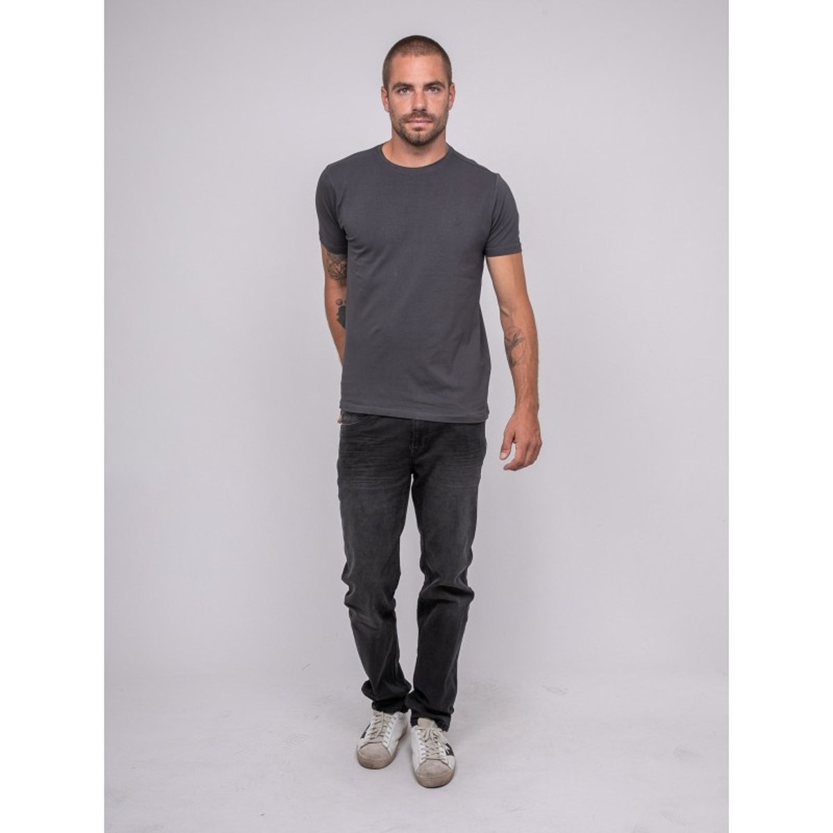 T-shirt Manches Courtes Uni Jedda gris, RITCHIE