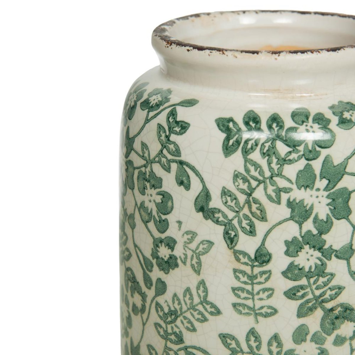 Vase Tampon fleurs vert grand modèle H33,5 - TAMPON crème / ivoire, AMADEUS