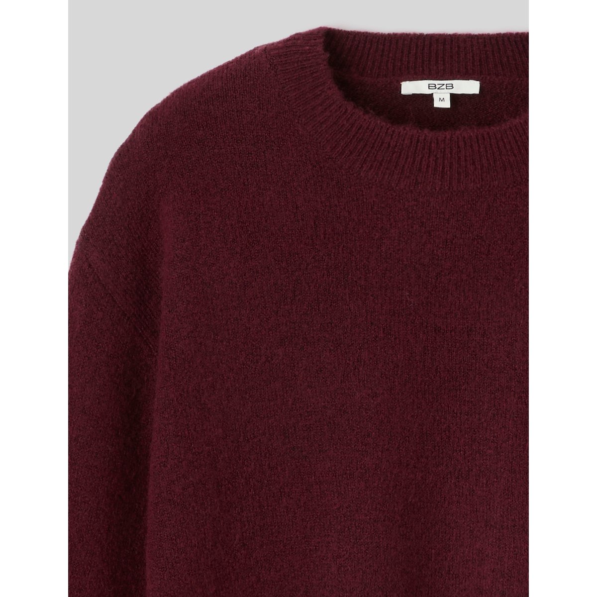 Pull col rond bordeaux, BZB