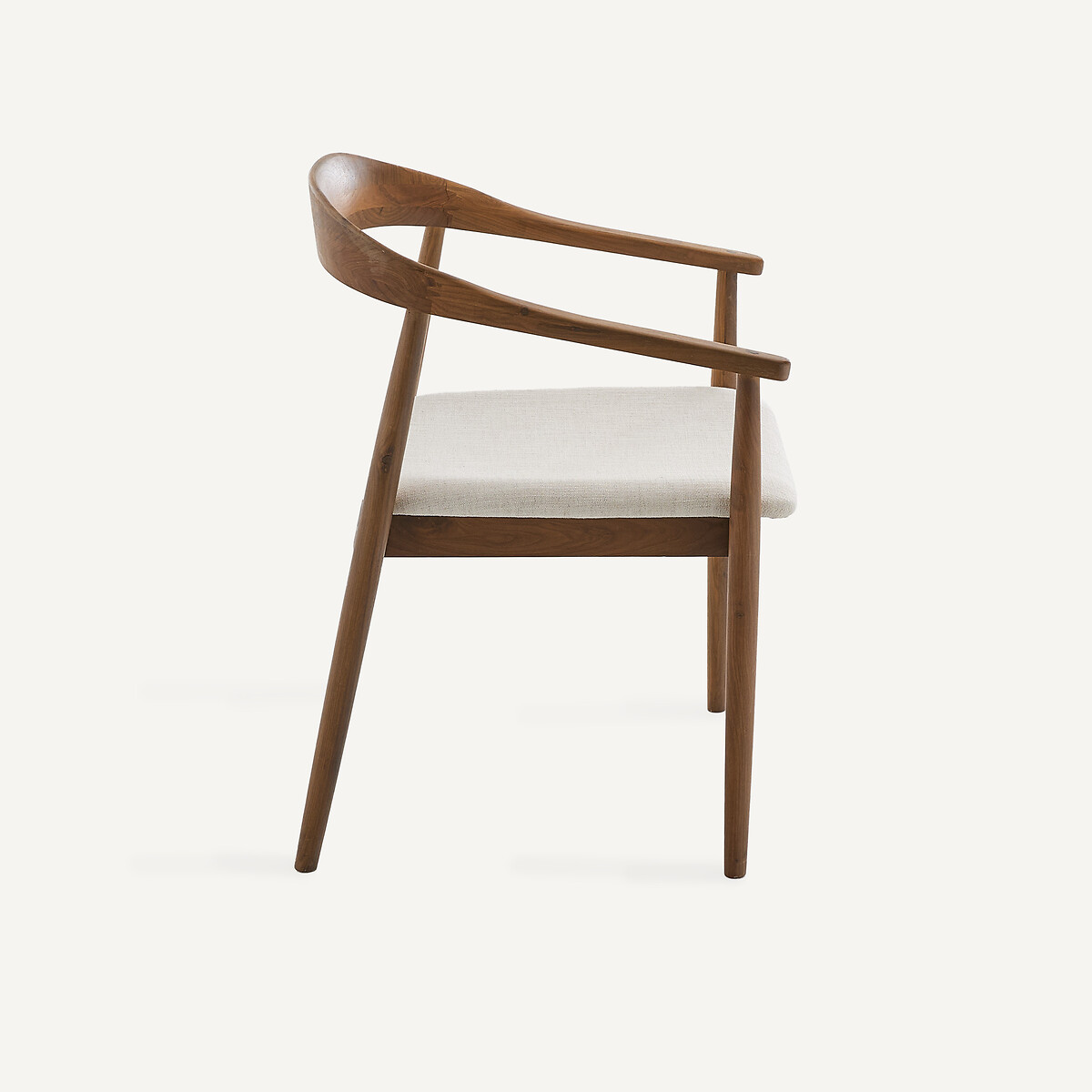 Sillón de comedor, nogal macizo y tela, GALB nogal/tiza, AM.PM