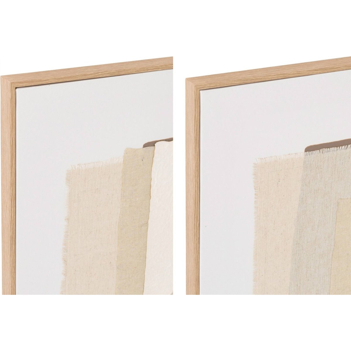 Tableau abstrait toile, Lot de 2 beige et marron foncé, RECOLLECTION