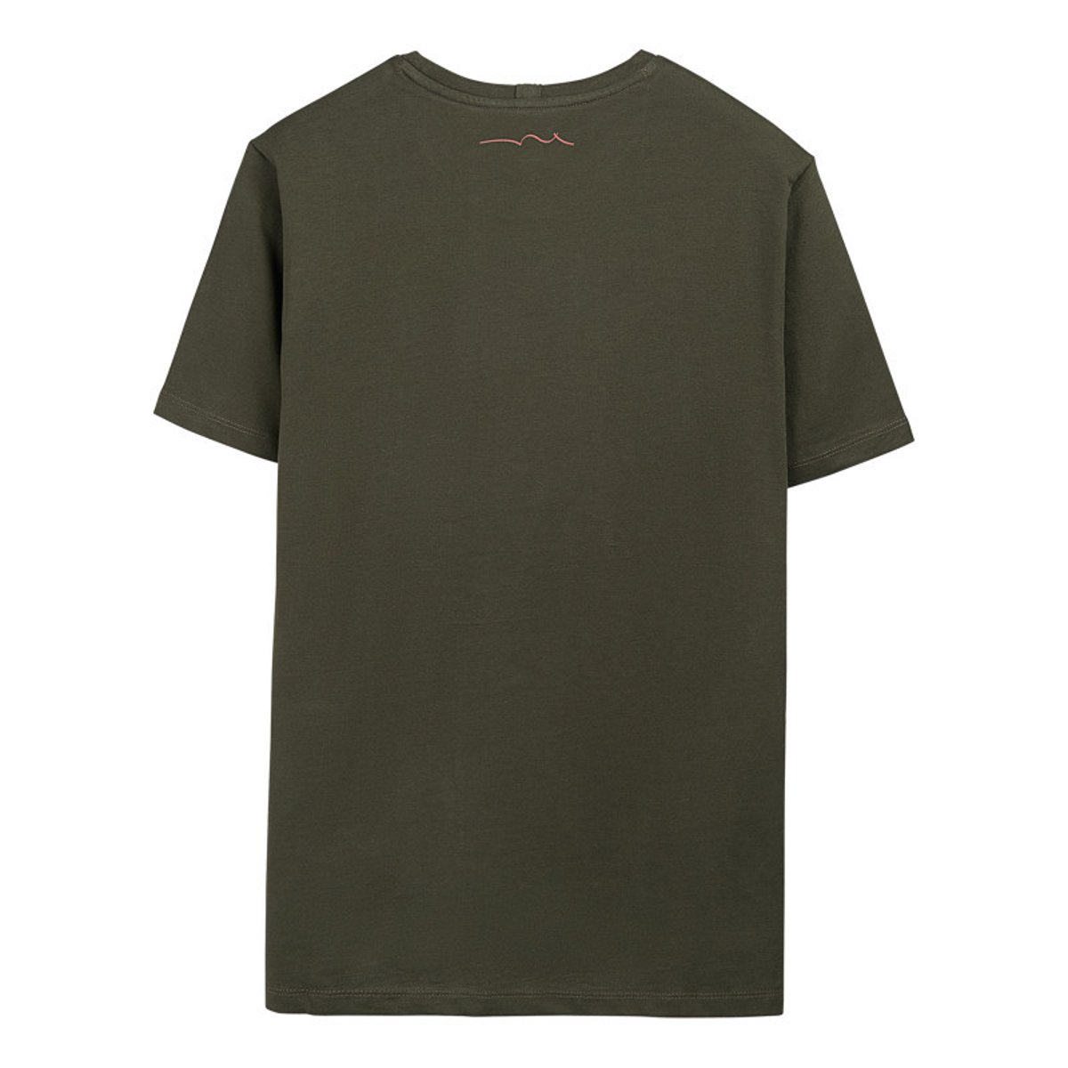 T-shirt en coton vert uni avec une coupe droite et un col rond vert, TEDDY SMITH
