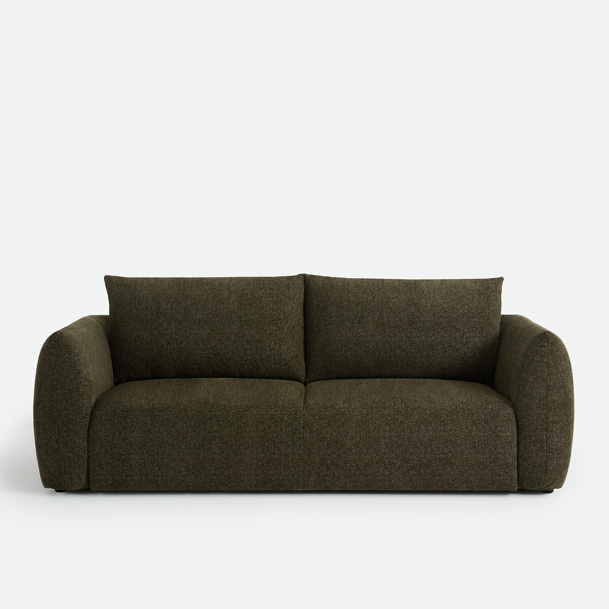 Canapé droit, 3 ou 4 places, en chenille chiné, EDITH kaki, LA REDOUTE INTERIEURS