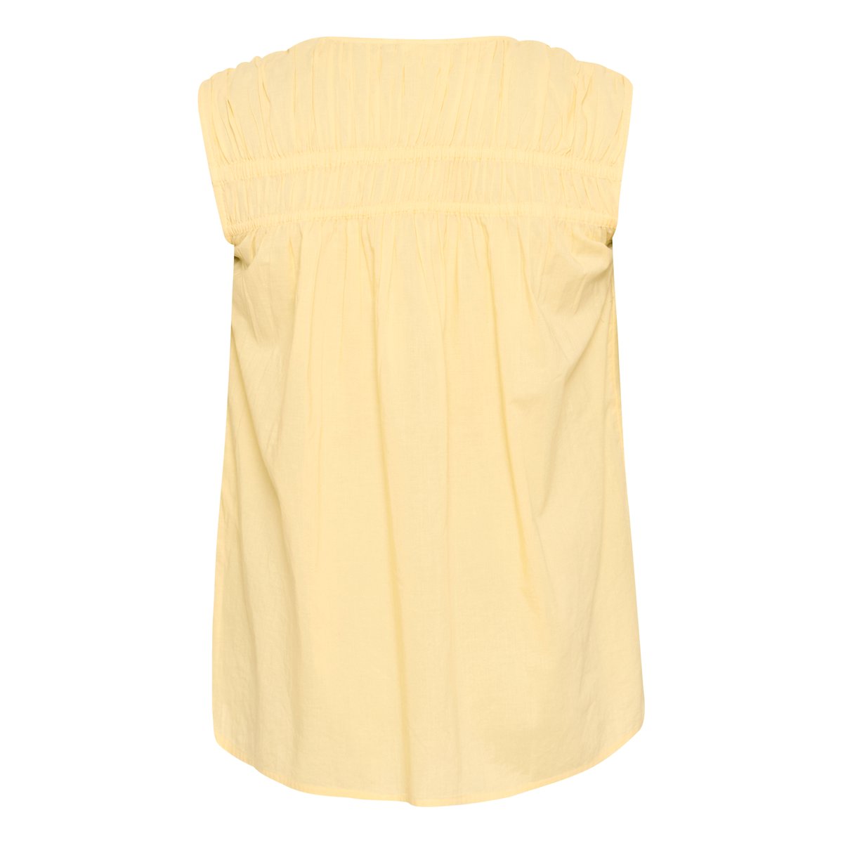 Sleeveless blouse jaune straw, KAFFE CURVE