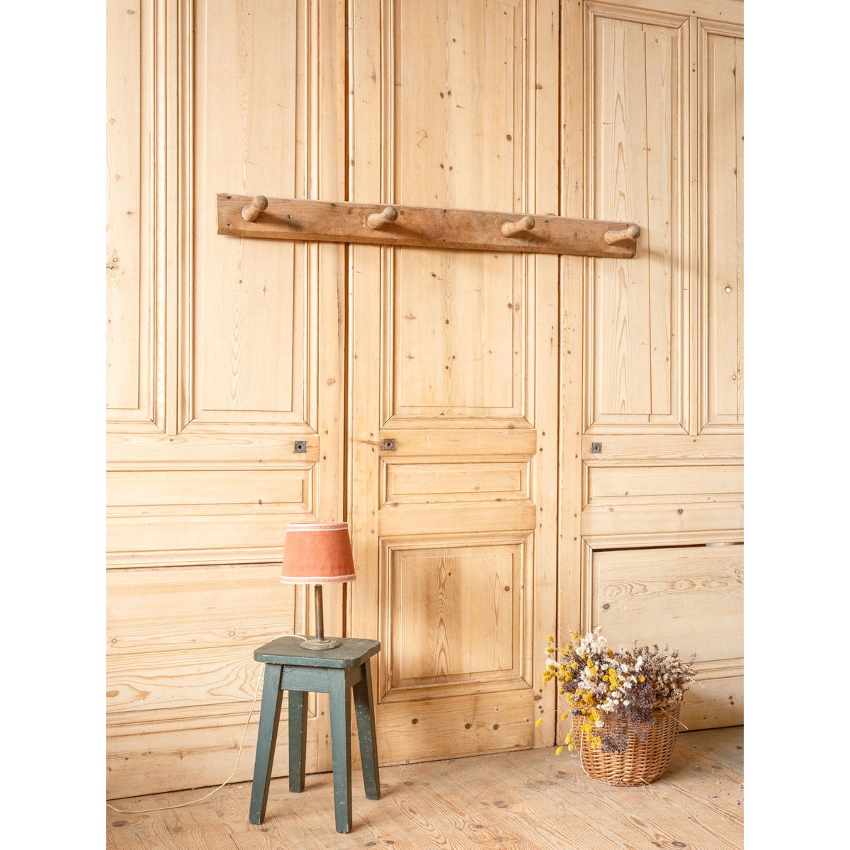 Porte-manteau mural en bois Max N°414 - Bon état bois clair, DEBONGOUT