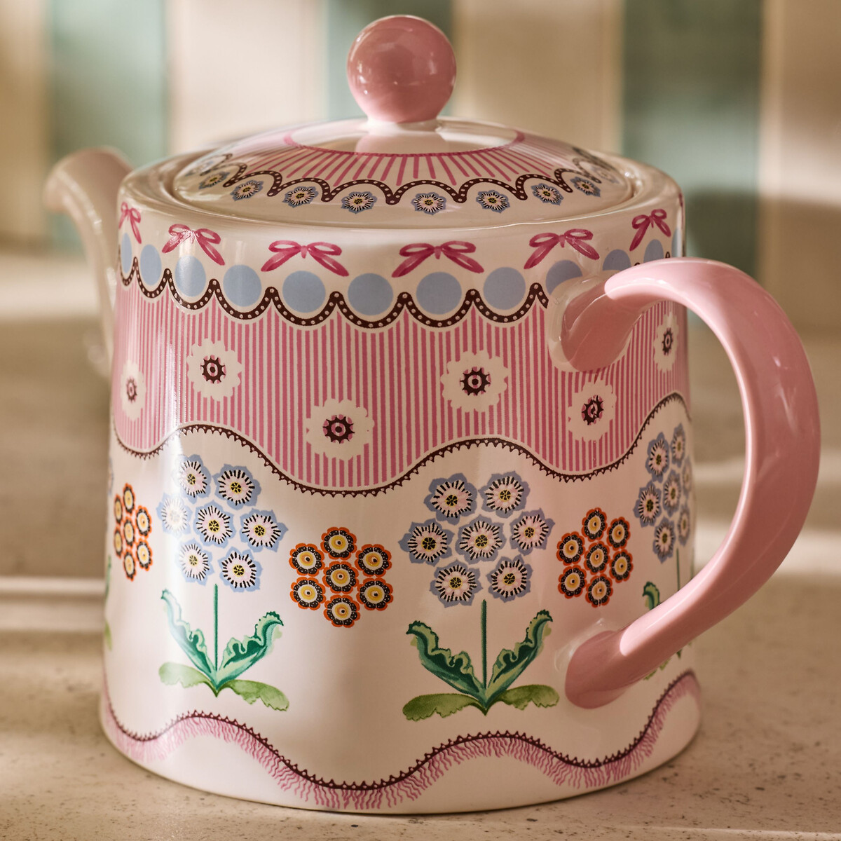 1L Spitalfields Silk Teapot pink, CATH KIDSTON