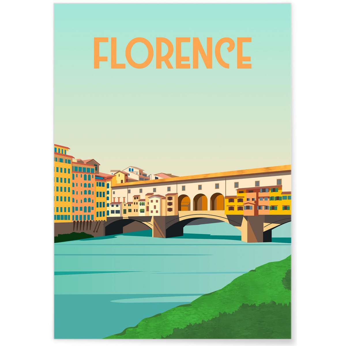 Affiche ville Florence blanc, L'AFFICHERIE