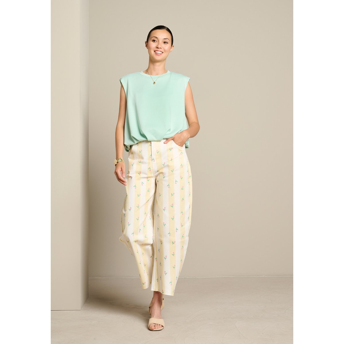 Top boule sans manches vert menthe, LOLALIZA