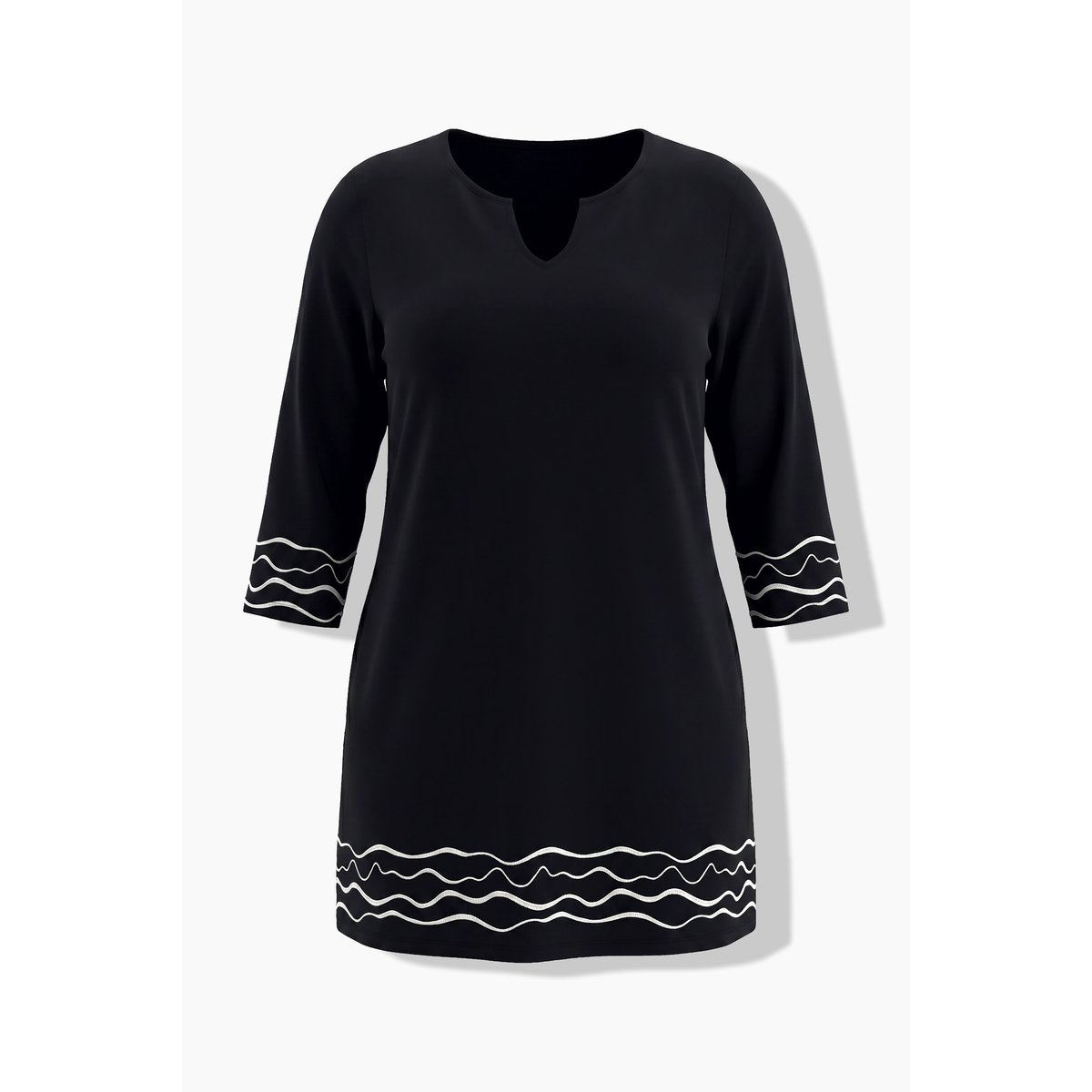 T-shirt long noir, ULLA POPKEN