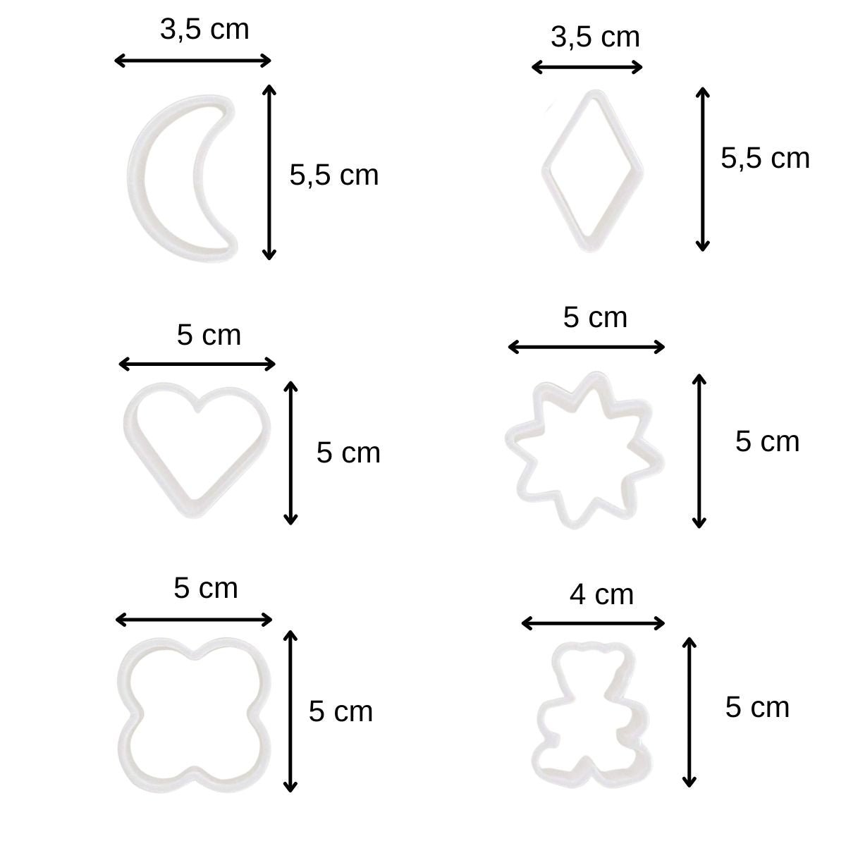 Lot de 6 emporte-pièces blanc, ZENKER