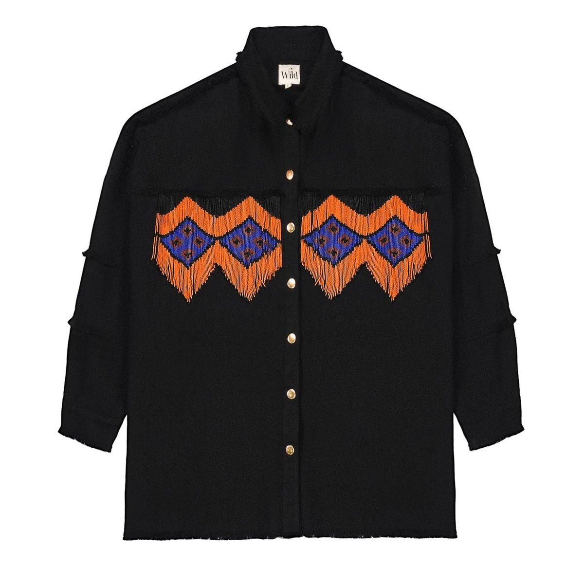 Veste à motifs et perles JOSEFA noir, WILD