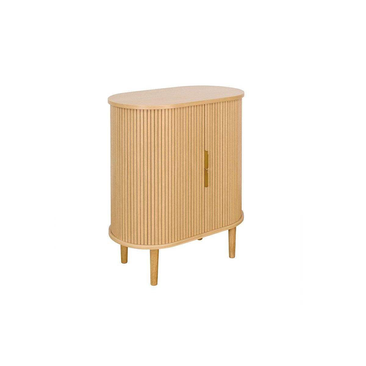 Buffet haut vintage avec portes coulissantes bois clair chêne L70 cm EPIC chêne clair, MILIBOO