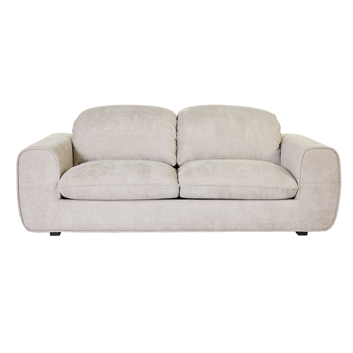 Canapé convertible avec têtières ajustables 3 places en tissu effet velours texturé vert kaki NOAM beige, MILIBOO