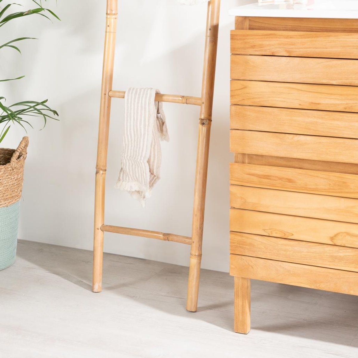 Porte serviette échelle naturel naturel, WANDA COLLECTION