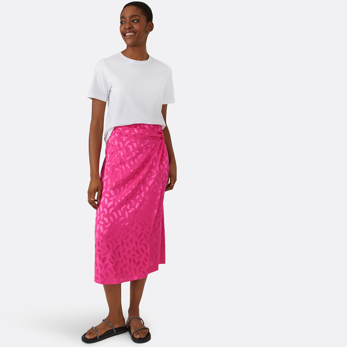 Tshirt manches courtes en coton blanc, LA REDOUTE COLLECTIONS