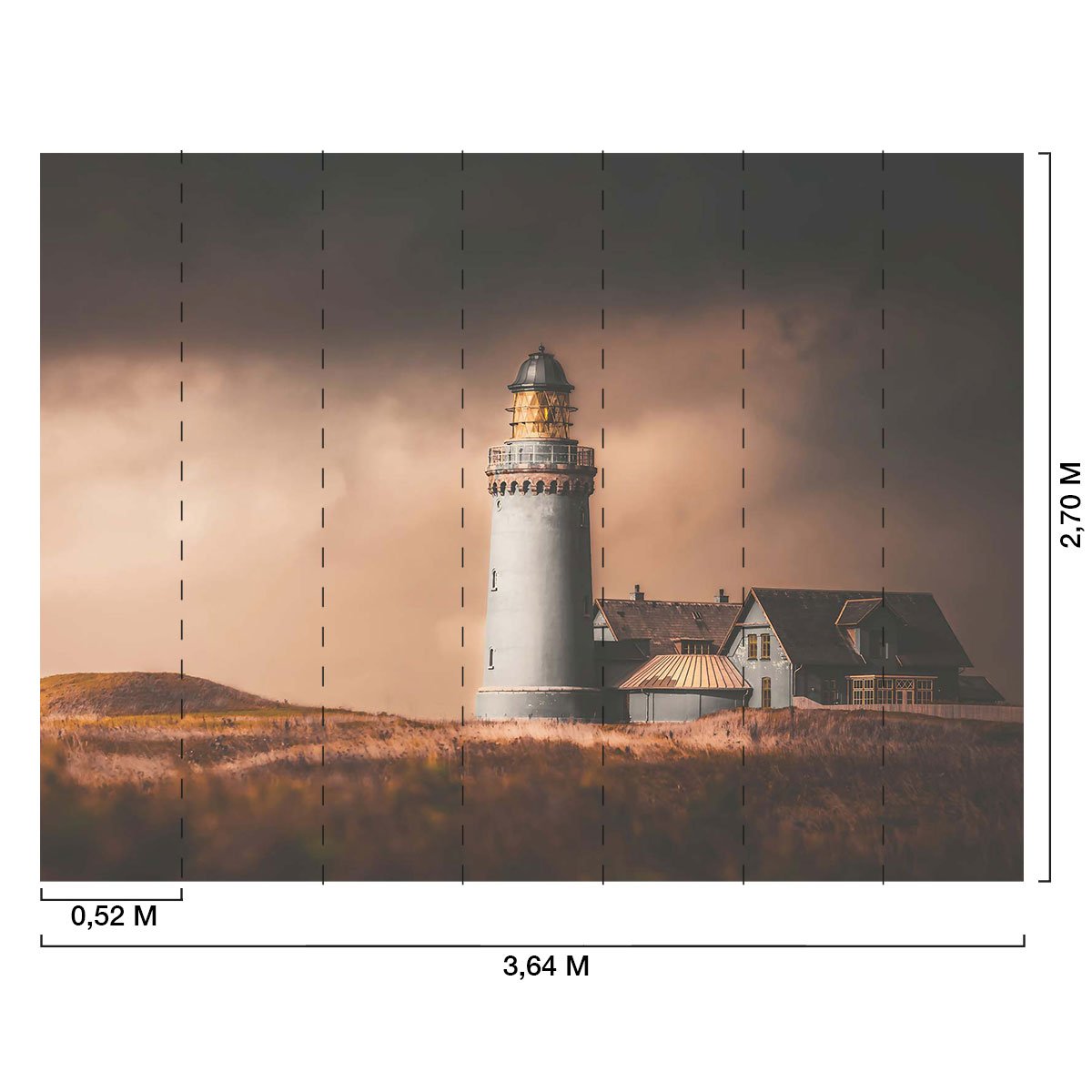 Papier peint panoramique phare du bout du monde intissé, HEXOA