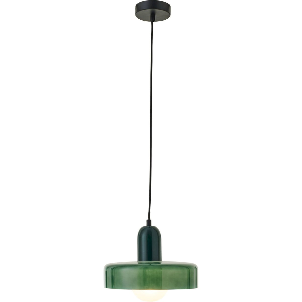 Plafonnier rétro en verre soufflé vert foncé, RECOLLECTION