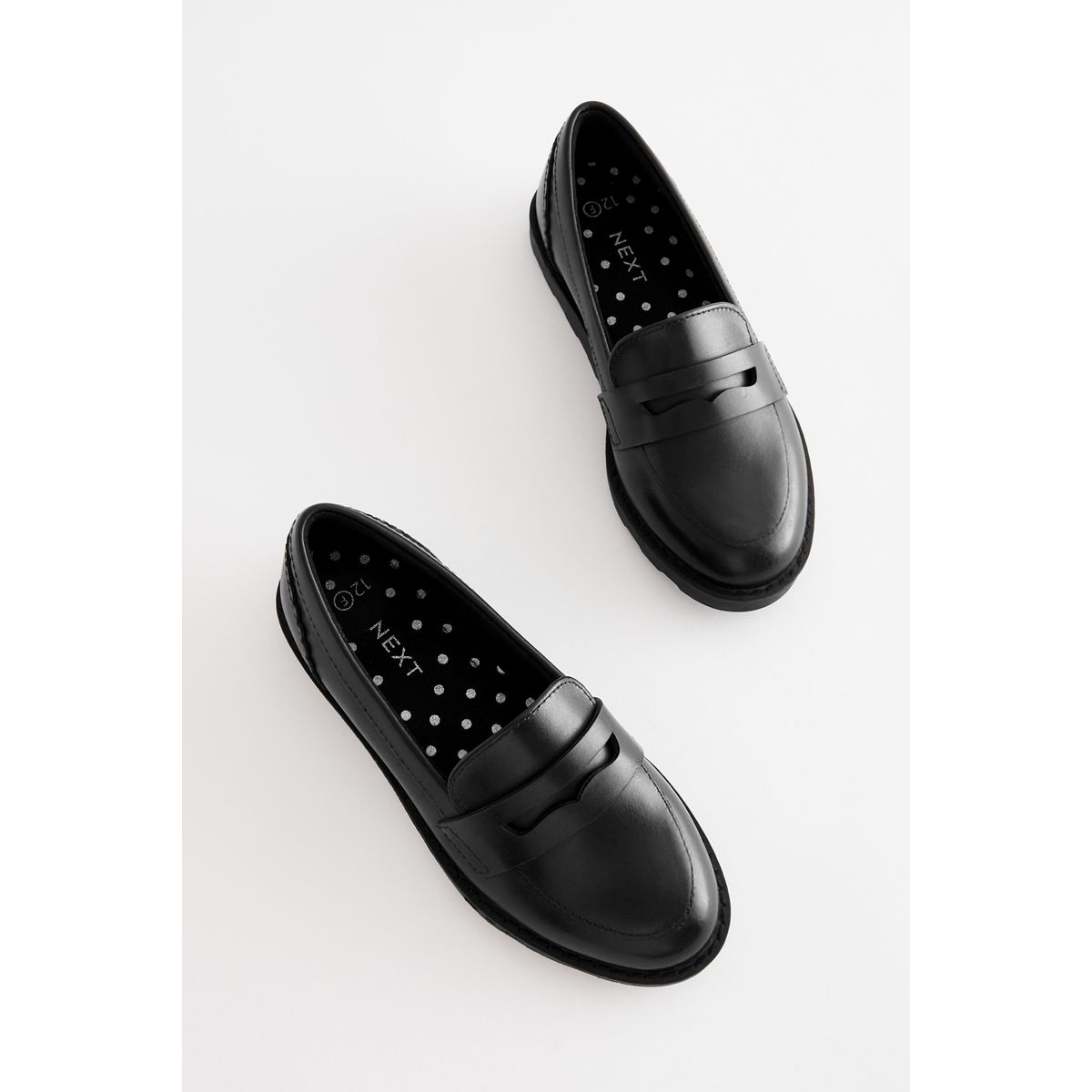 Mocassins d'école noir mat, NEXT