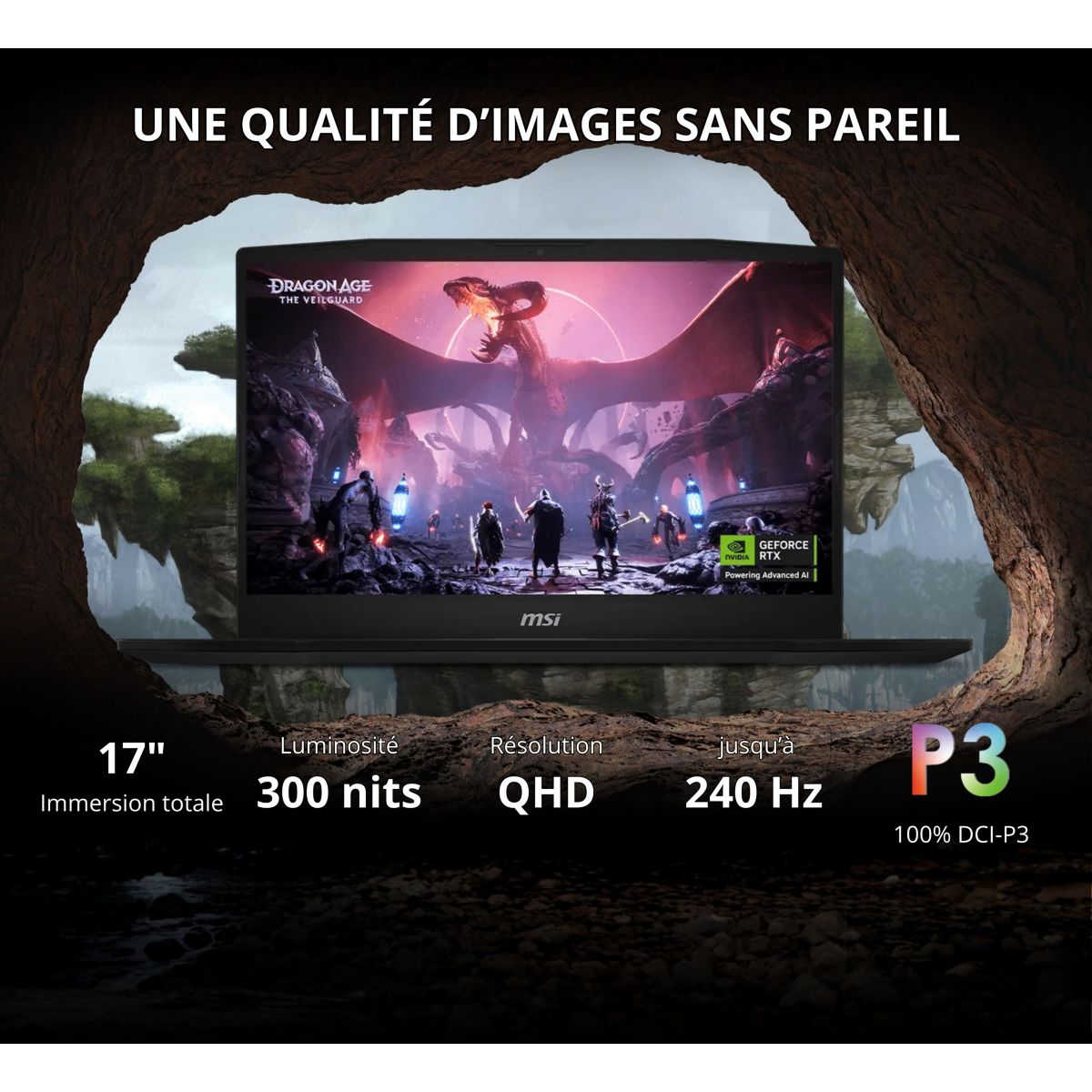 PC Gamer Katana 17 HX B14WGK-014FR 17" Intel Core i7 14650HX 32 Go RAM DDR5 RTX 5070 SSD 1 To couleur unique, MSI