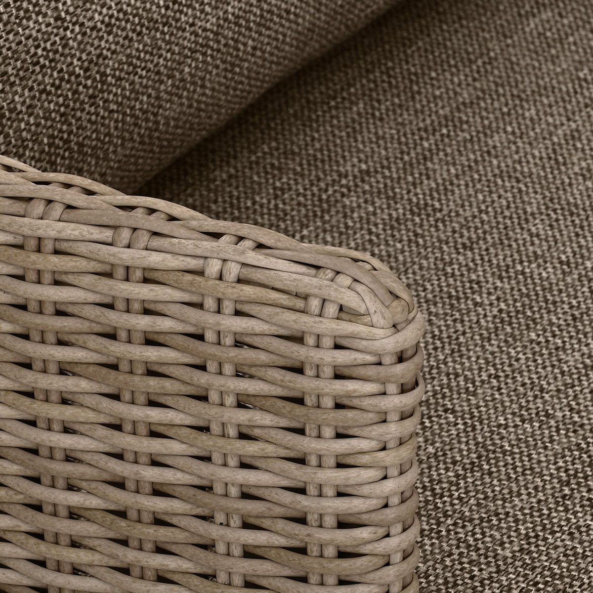 Salon de jardin 5 places en aluminium et tissu, MADRAGUE moka, NOW'S HOME