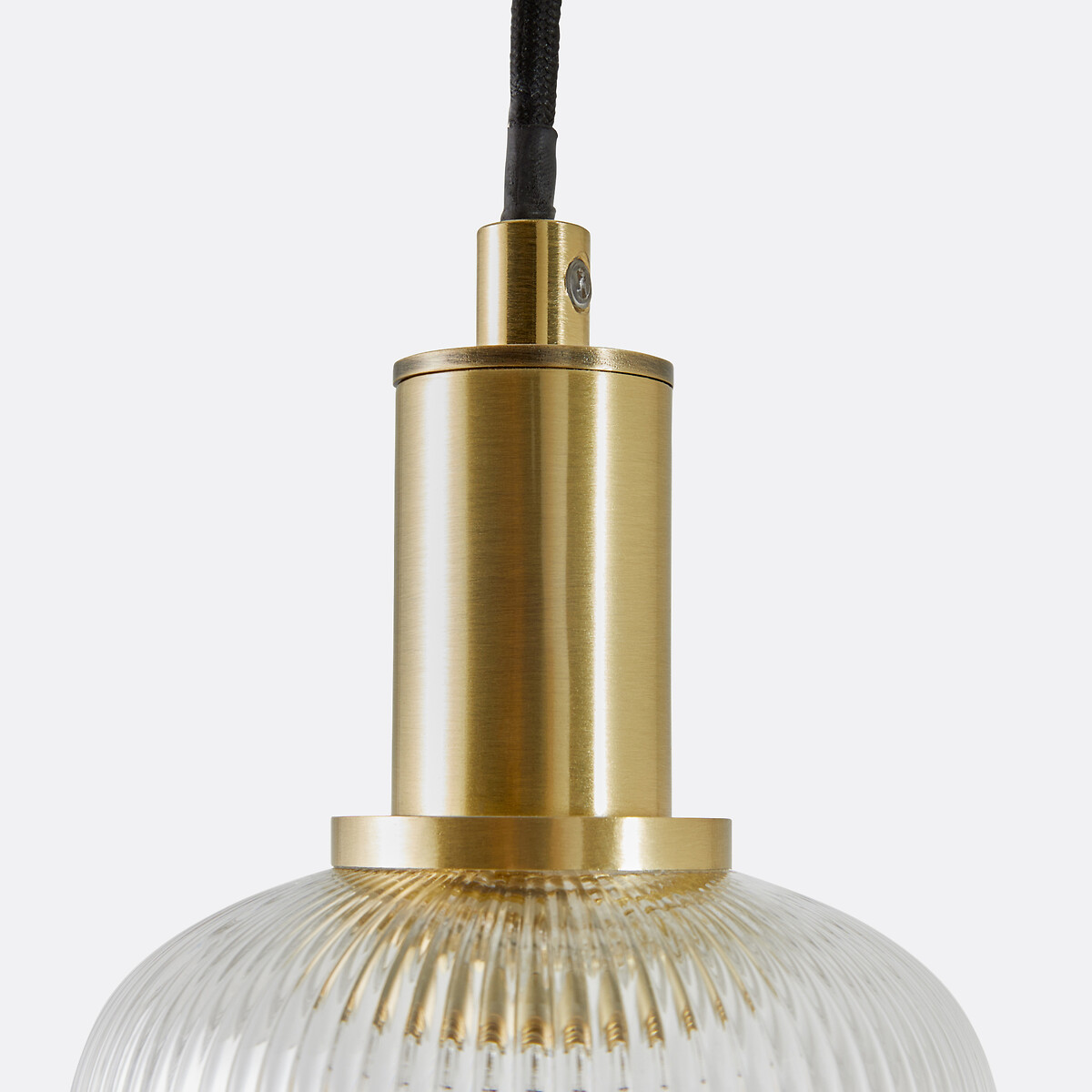 Suspension laiton et verre strié Ø10,9 cm, Bogota laiton, LA REDOUTE INTERIEURS