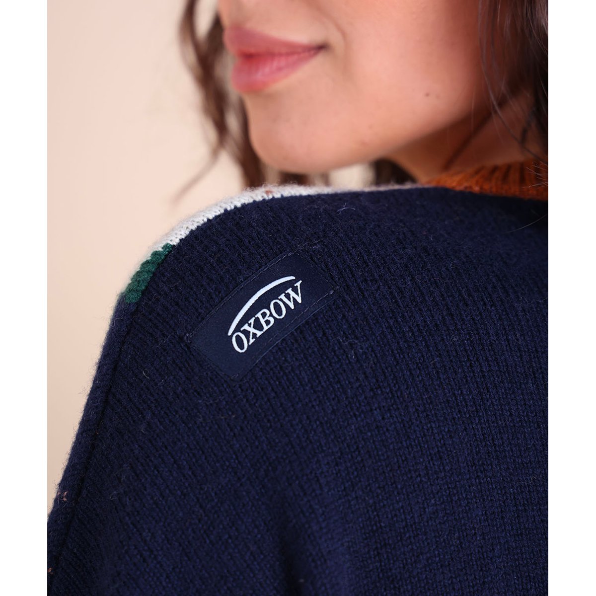 Pull jacquard oversize PINE deep marine, OXBOW