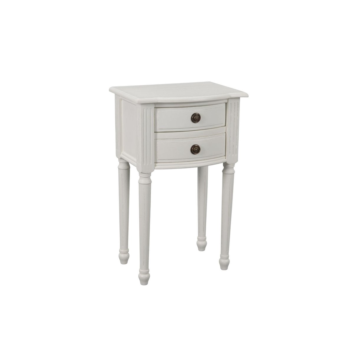 Table de chevet blanc 2 tiroirs - AGATHA blanc, HELLIN, DEPUIS 1862