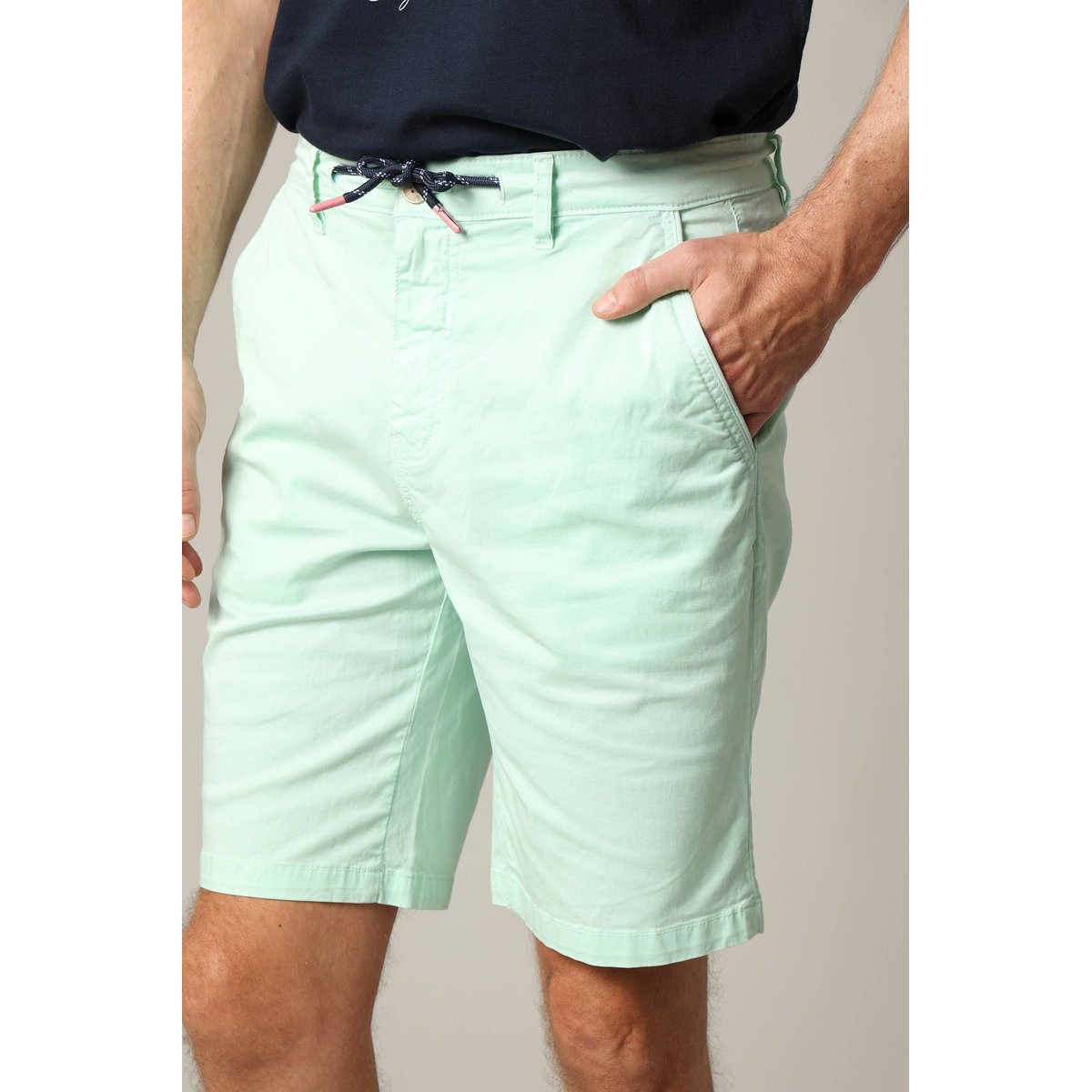 Short en coton avec braguette à fermeture à glissière MATHY aqua, DEELUXE