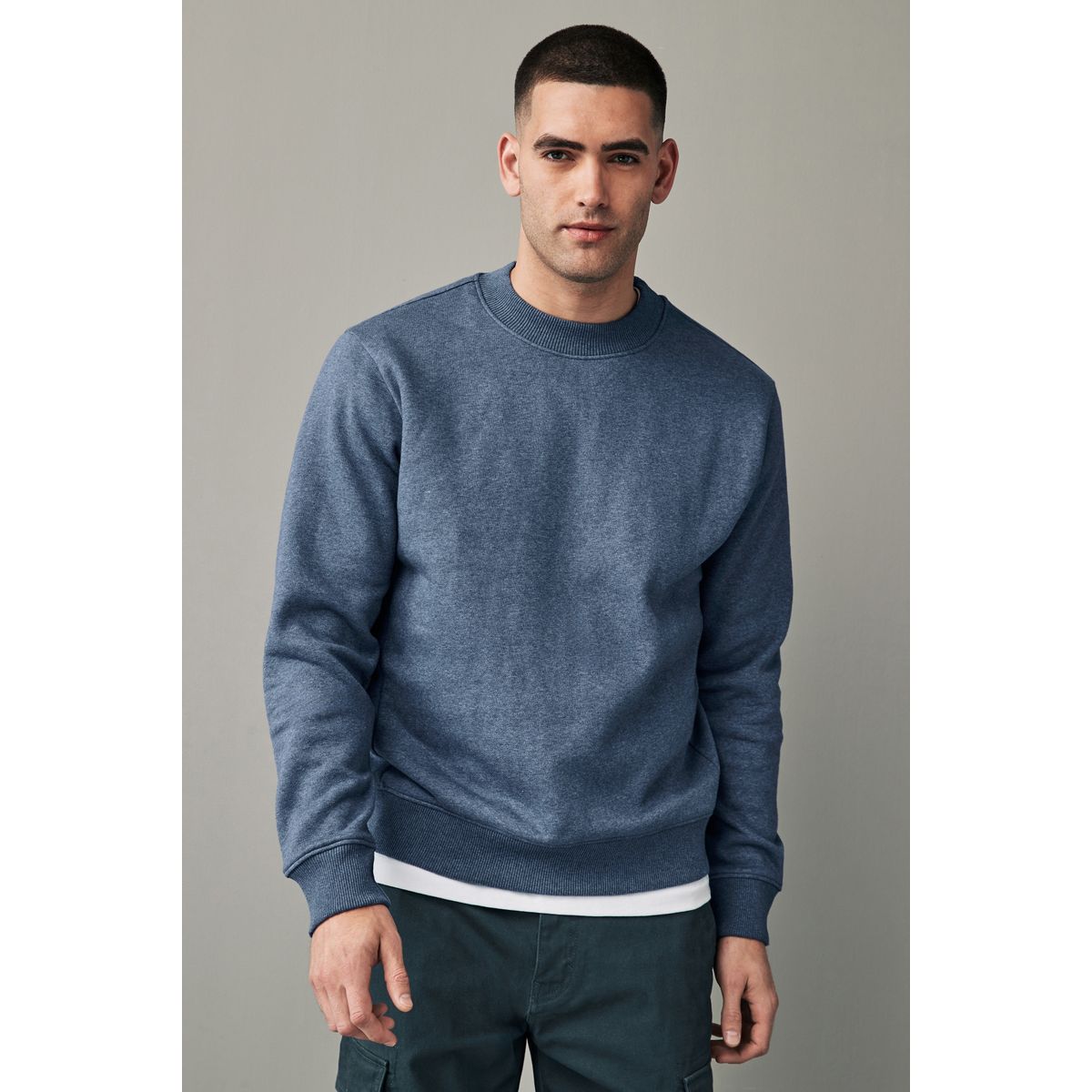 Sweat ras de cou en jersey jean, NEXT