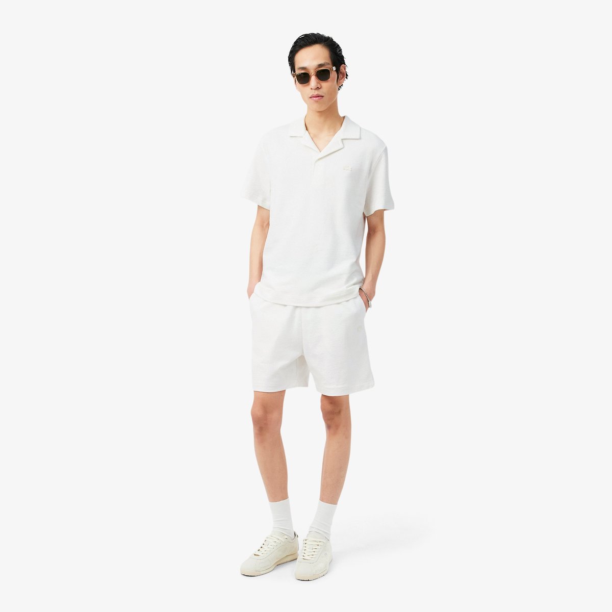 Polo Texturé classic fit blanc-70v, LACOSTE