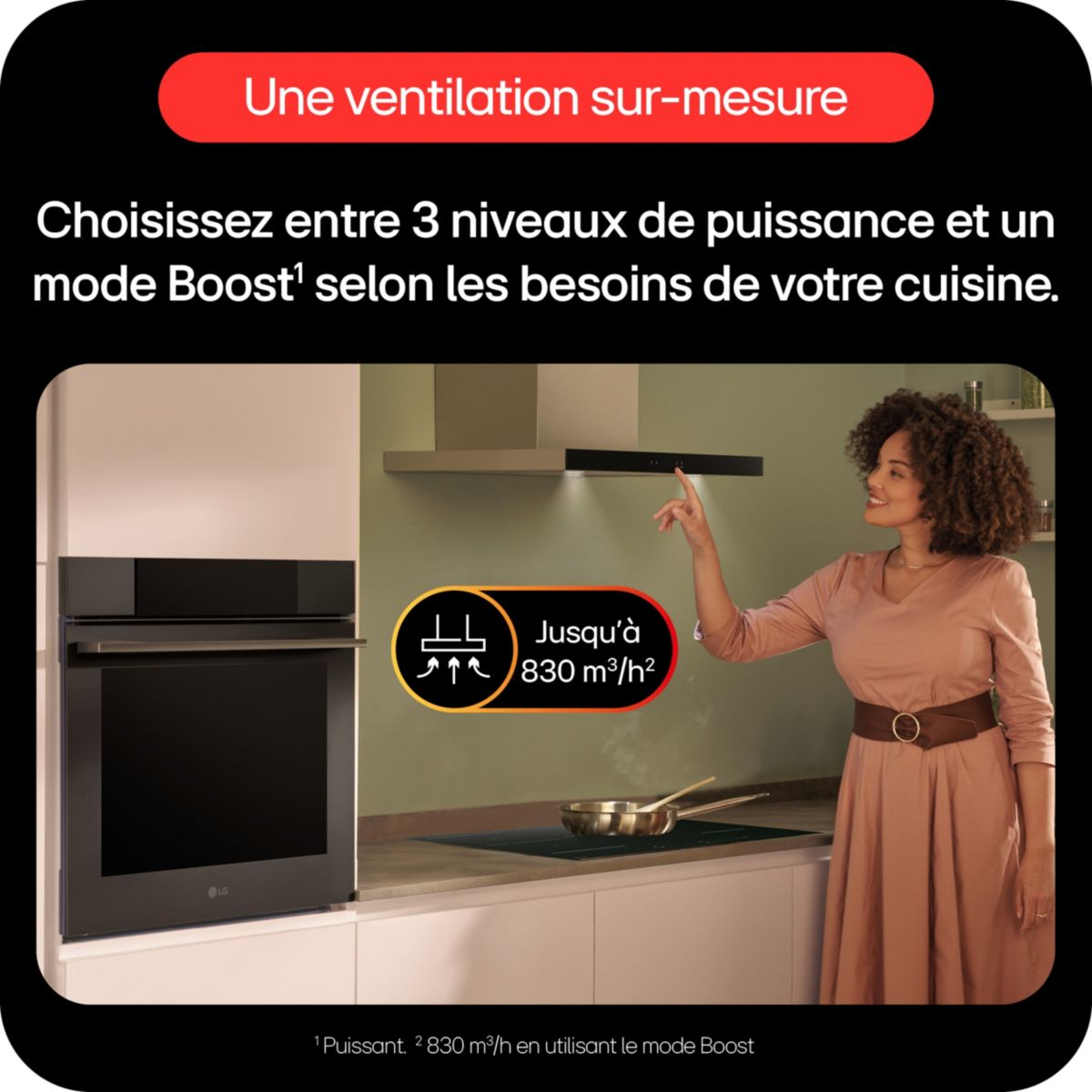 Hotte décorative murale HCEZ2426S ThinQ couleur unique, LG