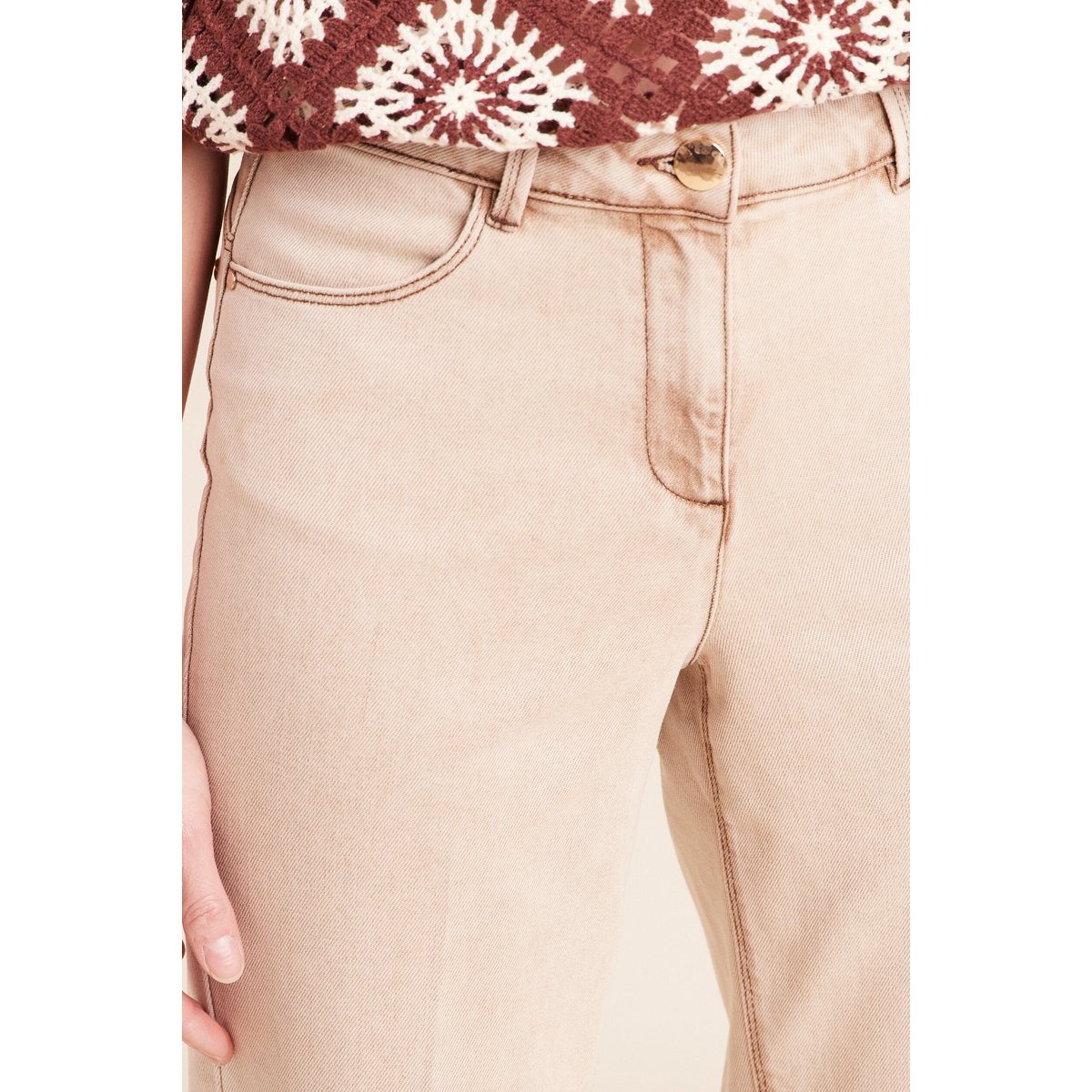 Jean coupe droite taille standard denim beige, BREAL