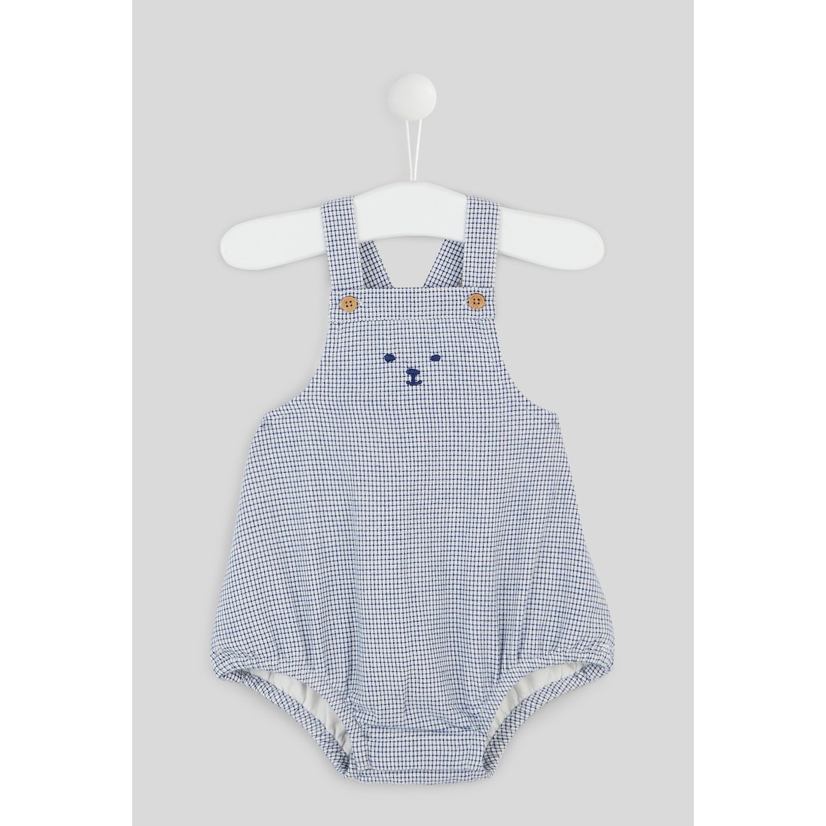 Barboteuse brodée mixte en coton BIO, Oeko-Tex ecru, BOUT'CHOU