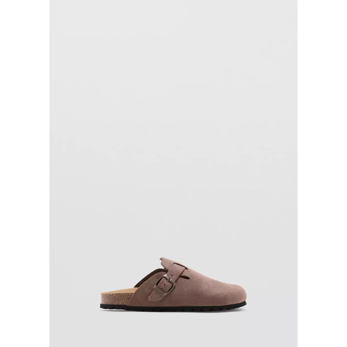 Sabots cuir boucle marron moyen, MANGO TEEN