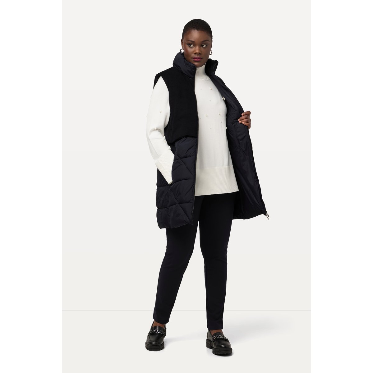 Veste matelassée sans manches, lainage marine, ULLA POPKEN