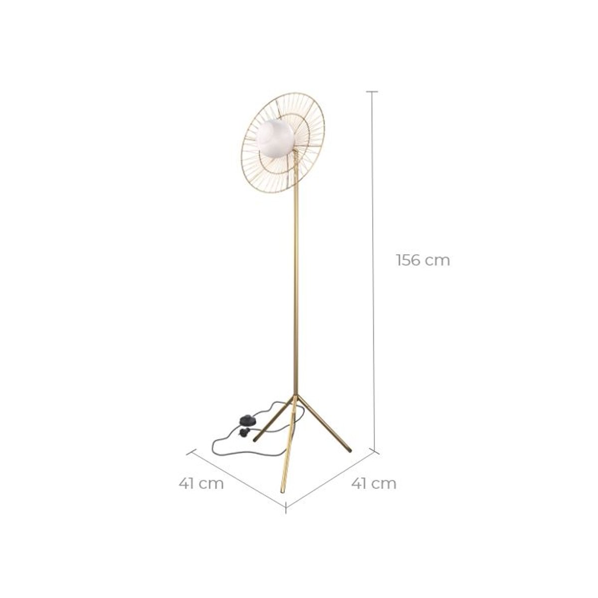 Lampadaire en métal - BANDIA doré, MAISON PAVANE